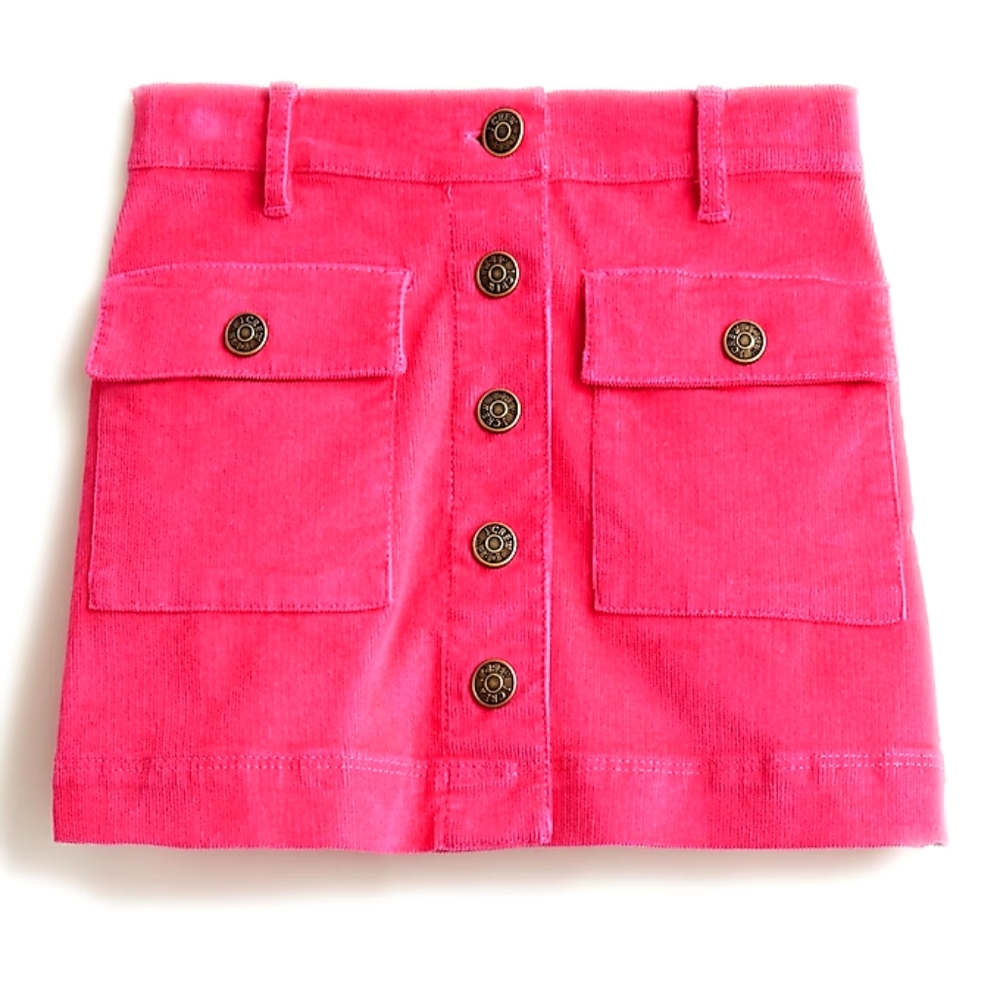 Crewcuts girls corduroy button front Mini skirt, 3, pink